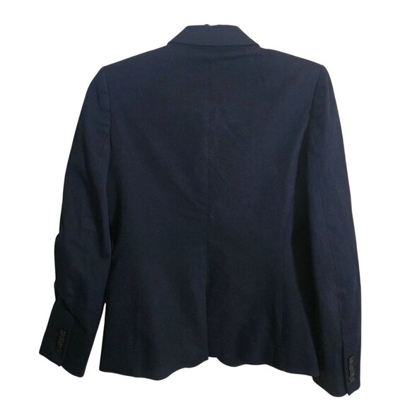 J.Crew Arcadia 2 Button Navy Cotton Blend Blazer Closet Staple Size 0 - Picture 3 of 7